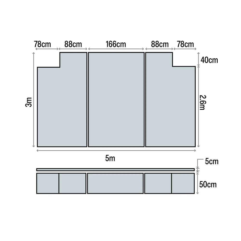 HART Cut Out High Jump Mat 500 - 50cm High - Image 3